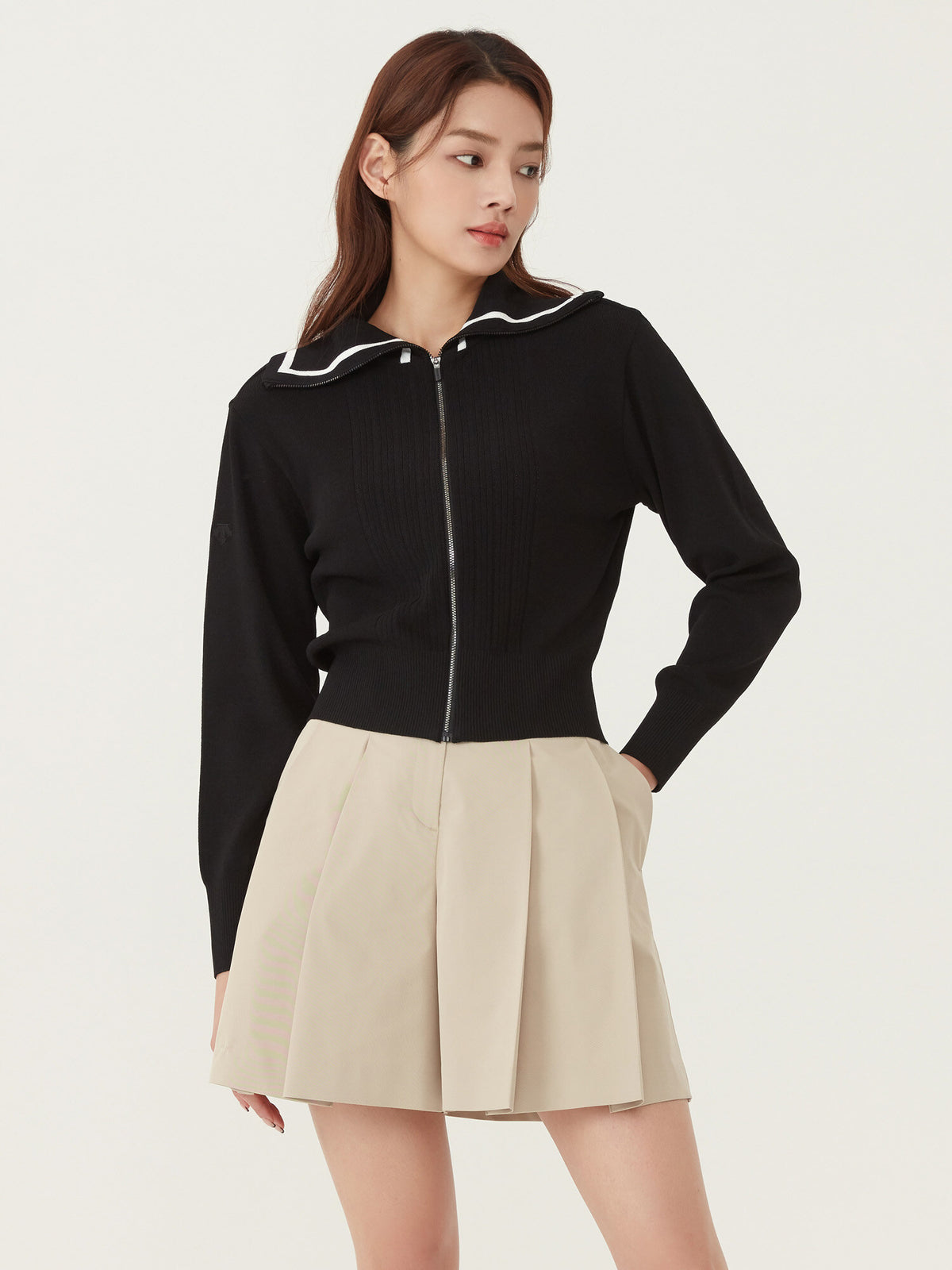 Áo Khoác Golf Nữ Wide Collar Cardigan